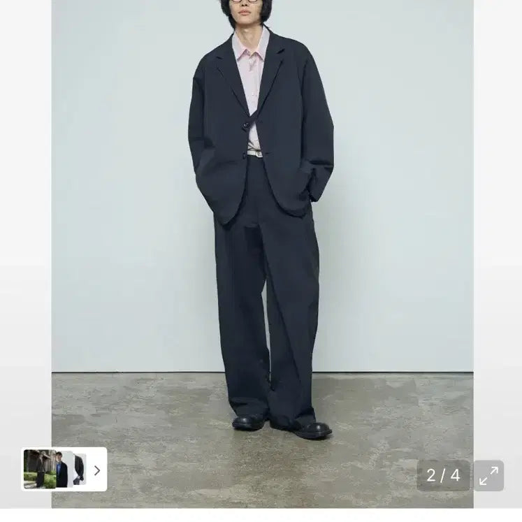 [SOLD OUT] 발루트 올 웨더 드레이프 블랙 자켓 셋업
