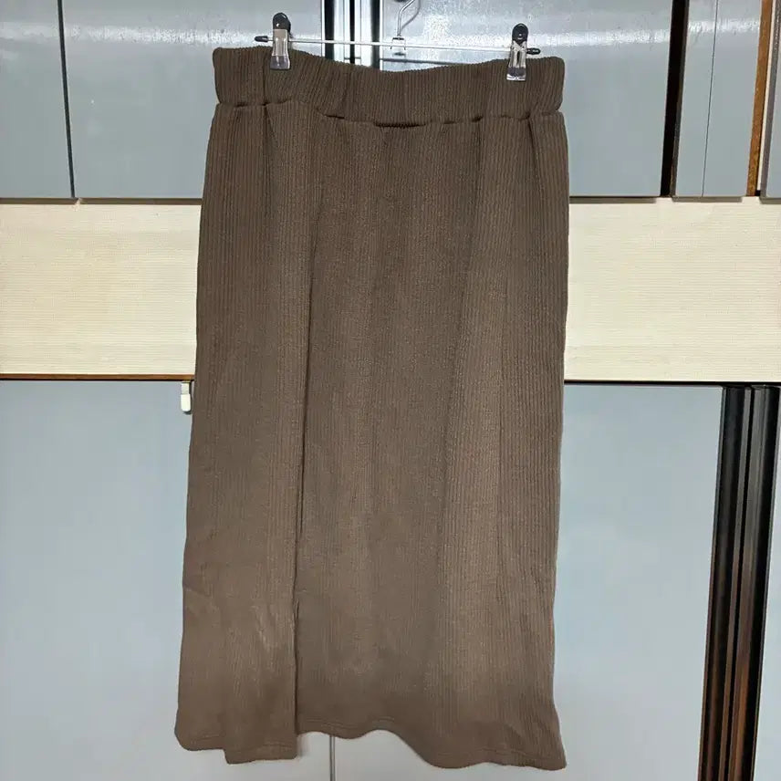 [BUNJANG] Romistory Plus Size Ribbed Skirt Brown / 로미스토리 빅사이즈 골지치마 브라운 (새옷/33-34사이즈)