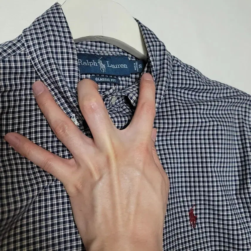 [BUNJANG] Polo Ralph Lauren Checkered Shirt / 95_폴로 체크 셔츠 네이비 랄프로렌