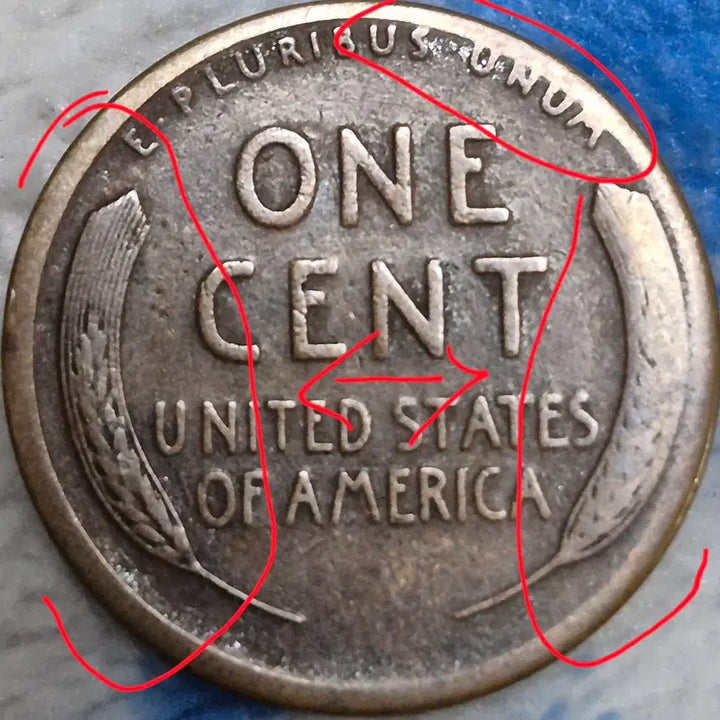 [BUNJANG] 1916 S Lincoln Cent - Center Strike Error Coin with Casting Wear / 1916-S 링컨 센트. 주조마모 뒷면 센타 스트라잌. 오퍼 에러 주화