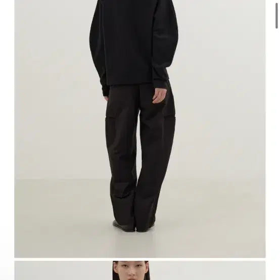 [BUNJANG] Essential EQL Belted Volume Pants - Black (Size 2) / 에센셜 EQL 벨티드 볼륨 팬츠 블랙 2사이즈
