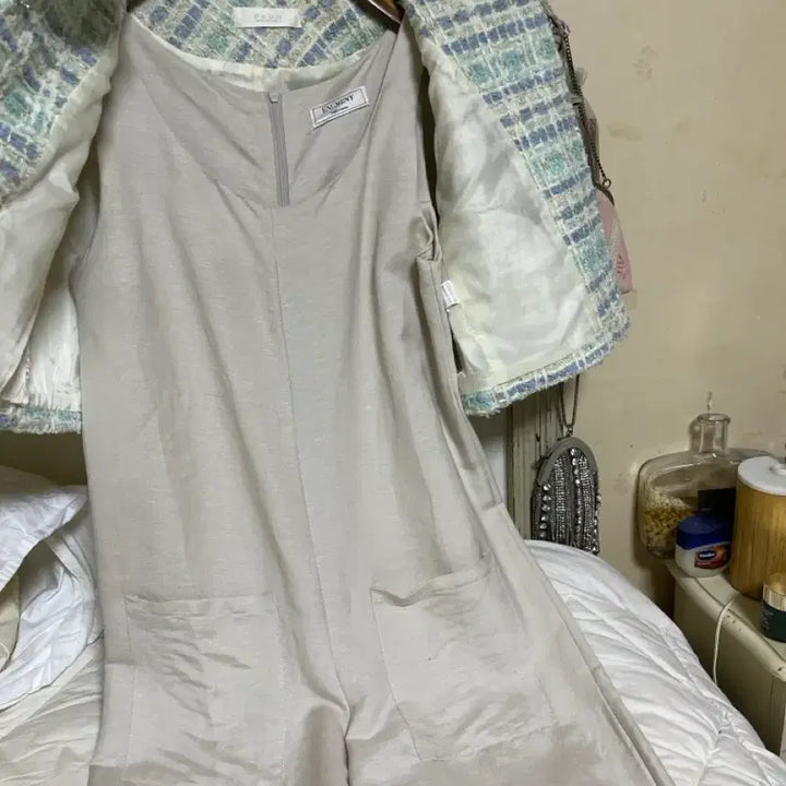[BUNJANG] Tweed Jacket and Jumpsuit Set / 트위드자켓과점프수트세트세트~