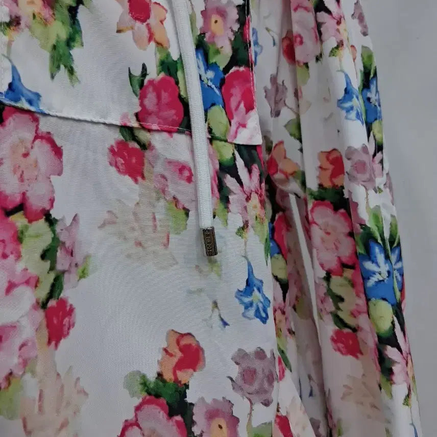 [BUNJANG] Floral Pattern Hooded Zip-up Jacket / 여성 플라워 패턴 후드집업 77까지  벨트 별도로
