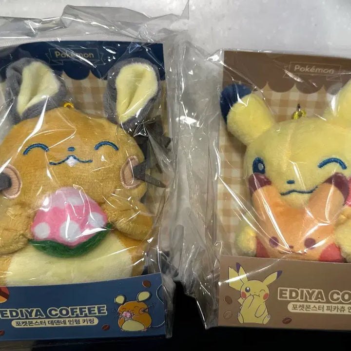 [BUNJANG] Pokemon Dedenne/Pikachu Plush Keyring Bundle Set / 포켓몬 이디야 피카츄 인형 키링