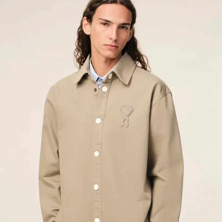 [BUNJANG] Ami Denim Overshirt Beige S / Ami 아미 데님 오버셔츠 베이지 S 새상픔