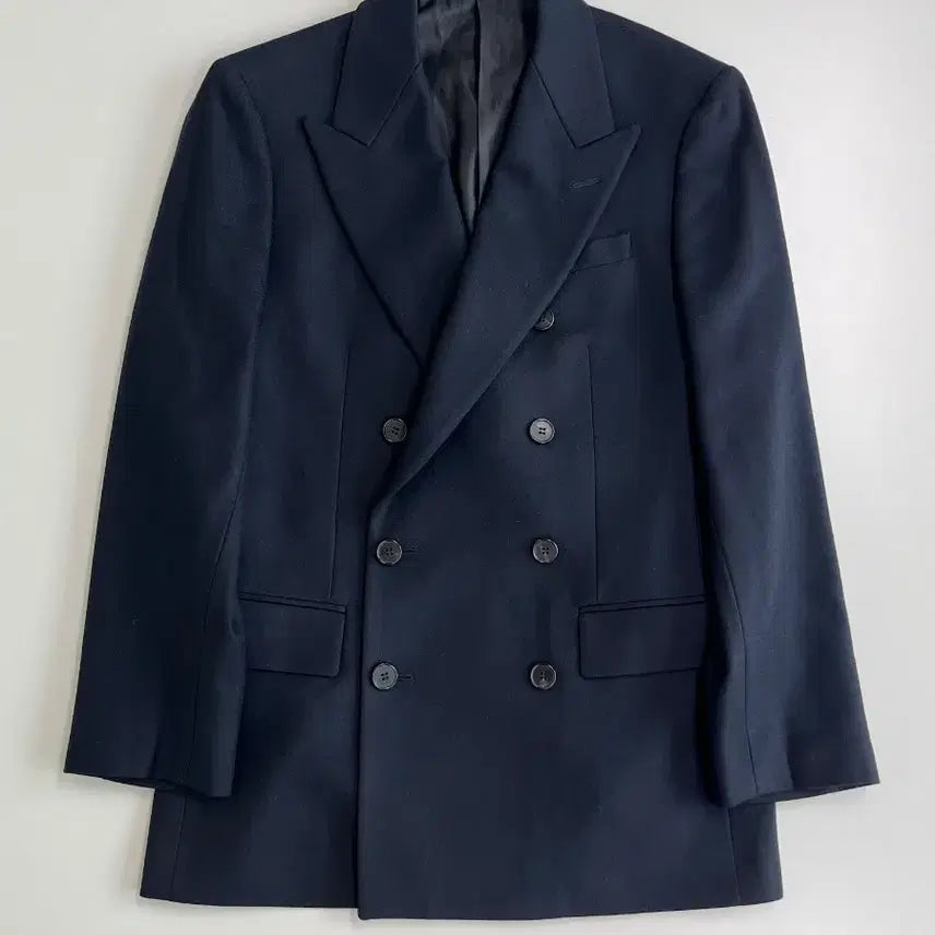 [BUNJANG] Solid Homme Navy Double-Breasted Jacket / [정품] 솔리드옴므 네이비 더블 자켓