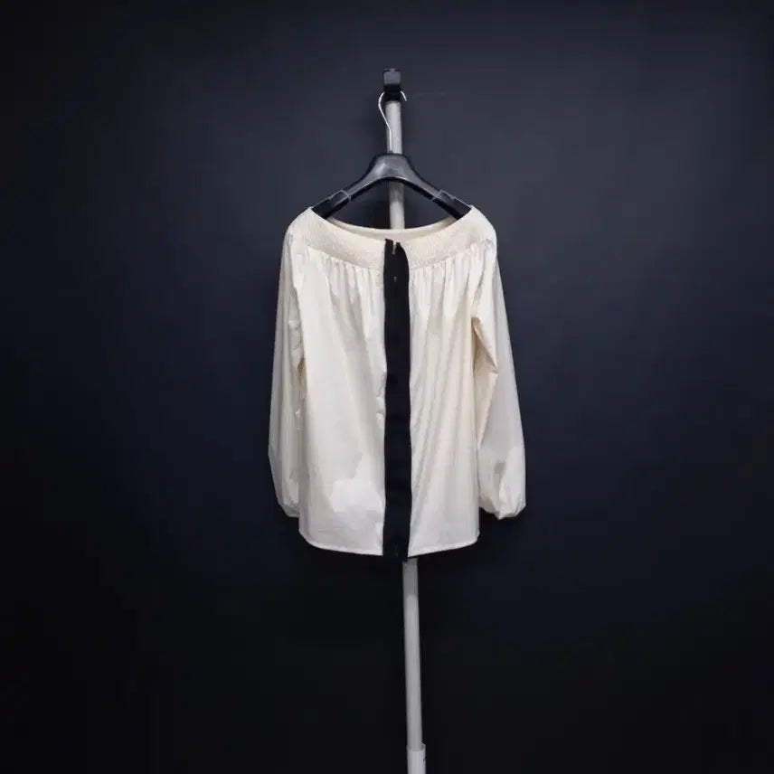 [BUNJANG] TIME Spring/Summer/Fall Blouse - Loose Boxy Fit, 3/4 Sleeves, Ivory / 새 타임 춘하추 루즈박시핏 8부9부길이 블라우스 F 44-77