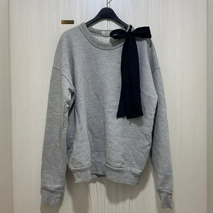 [BUNJANG] FRAME Grey Ribbon Sweatshirt Size S / 프레임(FRAME) 그레이 리본 맨투맨 S