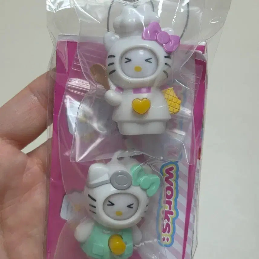 [BUNJANG] Classic Kitty Chef Figure Keyring / 고전키티 요리사 직업피규어 얼굴바뀌는 키링 스트랩