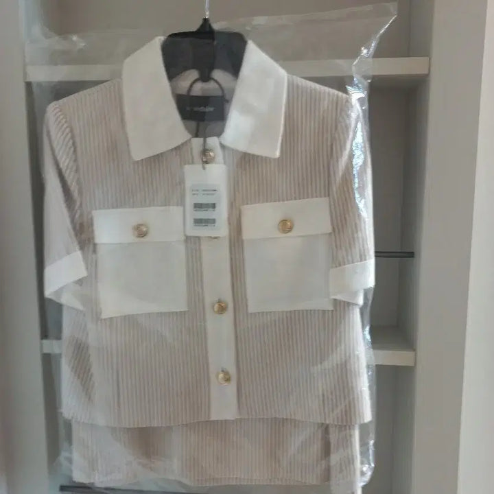 [SOLD OUT] 새상품 마리끌레르 스트라이프 셋업 베이지, 36(44)
