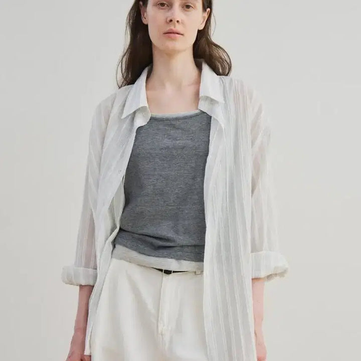 [BUNJANG] Moia Sheer ST Shirt (White) / 모이아 sheer ST shirt (white)