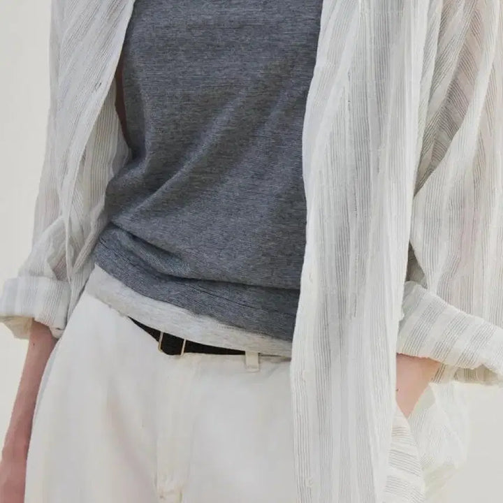[BUNJANG] Moia Sheer ST Shirt (White) / 모이아 sheer ST shirt (white)