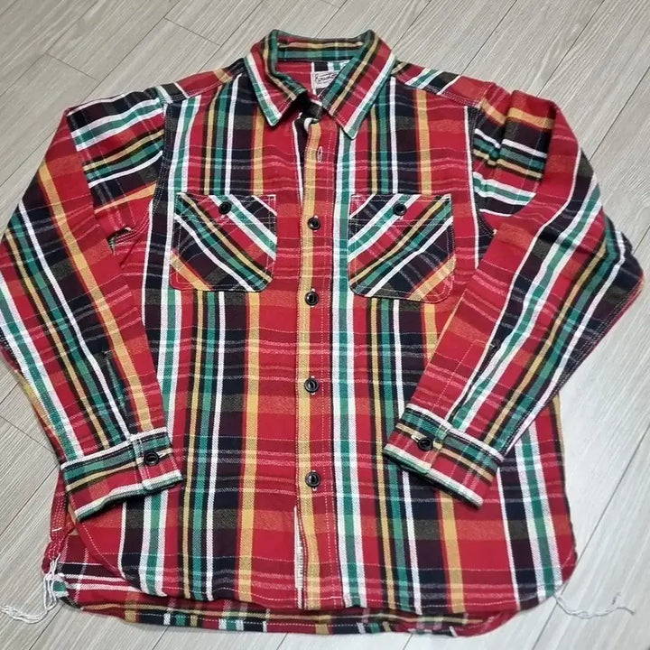 [BUNJANG] Houston Unionmade Red Check Shirt / 휴스턴 유니온메이드 레드 체크 남방 셔츠(95-100)