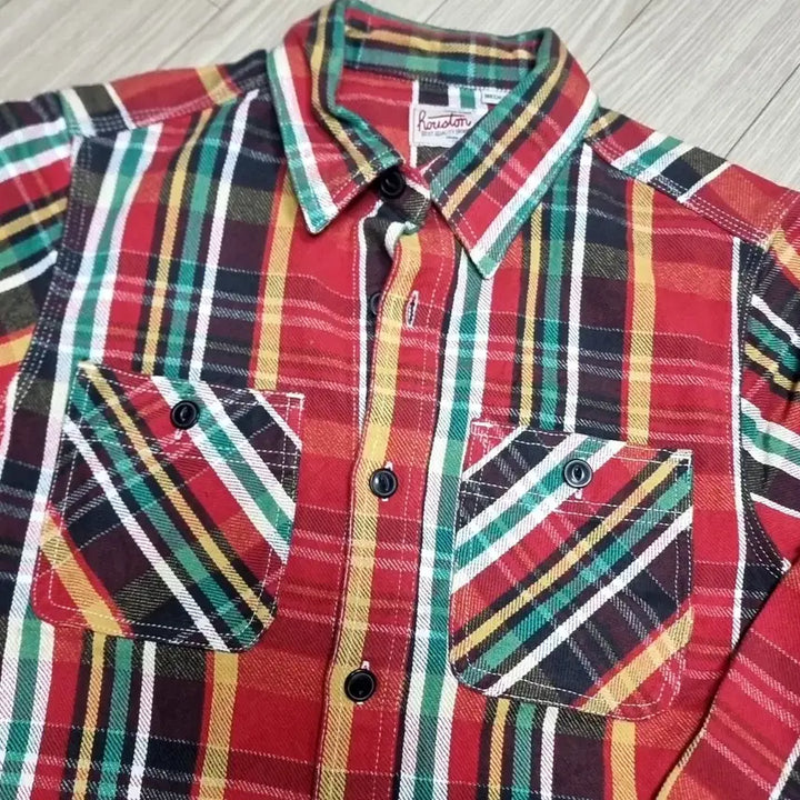 [BUNJANG] Houston Unionmade Red Check Shirt / 휴스턴 유니온메이드 레드 체크 남방 셔츠(95-100)