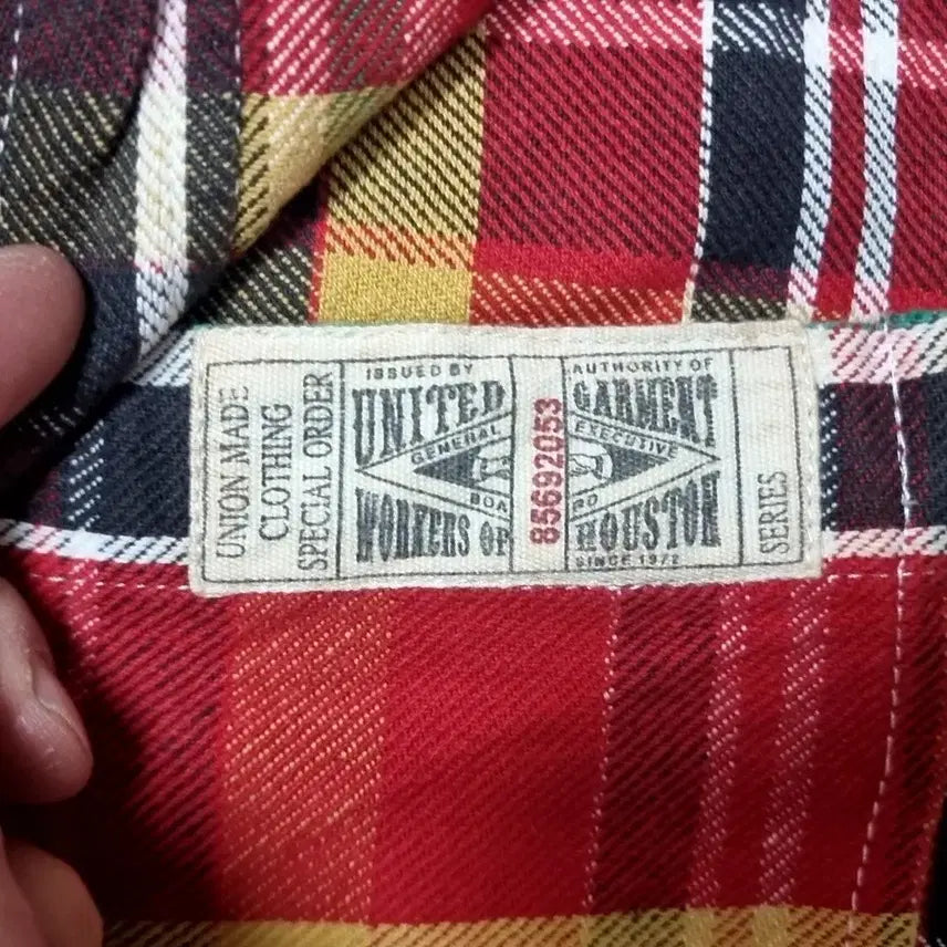 [BUNJANG] Houston Unionmade Red Check Shirt / 휴스턴 유니온메이드 레드 체크 남방 셔츠(95-100)