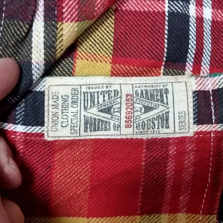 [BUNJANG] Houston Unionmade Red Check Shirt / 휴스턴 유니온메이드 레드 체크 남방 셔츠(95-100)