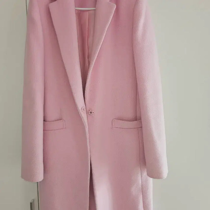 [BUNJANG] Plastic Island Pink Single-Button Coat (XS) / 플라스틱 아일랜드 핑크 코트(XS)