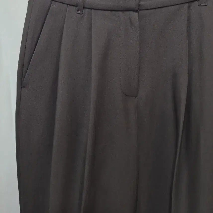 [BUNJANG] Brown Pin Tuck Wide Slacks / 브라운 핀턱 와이드 슬랙스