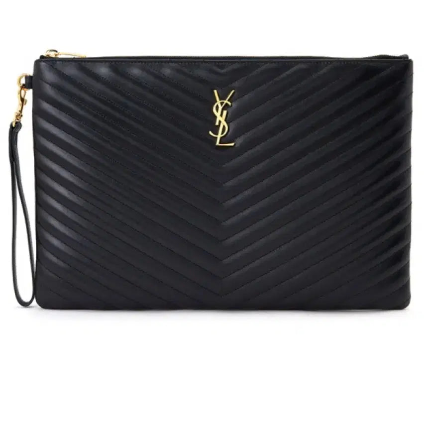 [BUNJANG] Saint Laurent Monogram Black Large Clutch Bag / 생로랑 모노그램 블랙 라지 클러치백