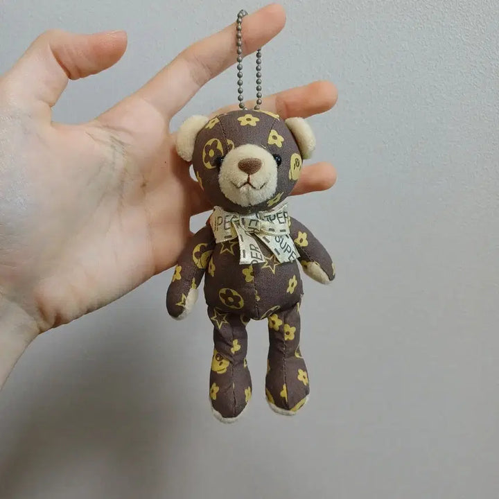 [BUNJANG] Heart Tag Monogram Teddy Bear Keyring Doll / 하트택 모노그램 테디베어 키링 인형