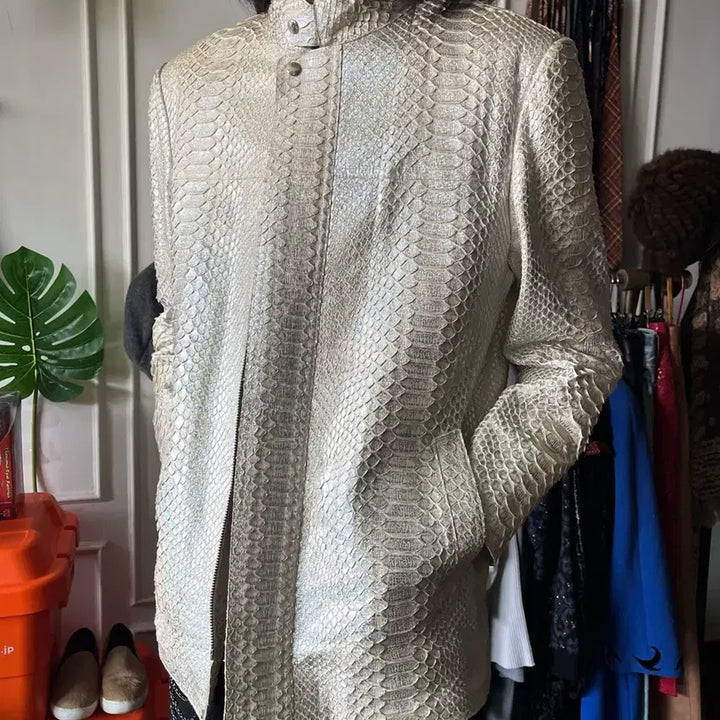 [SOLD OUT] 빈티지 인디안 네이티브 아메리칸 리얼 파이톤 레더 비단 구렁이 가죽 자켓