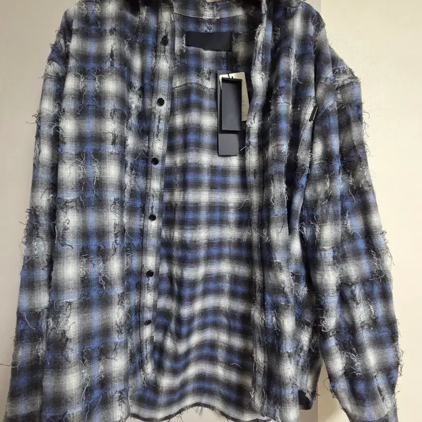 [BUNJANG] Juun.J Grid Blue Shirt 48 / 준지 그리드 블루셔츠 48
