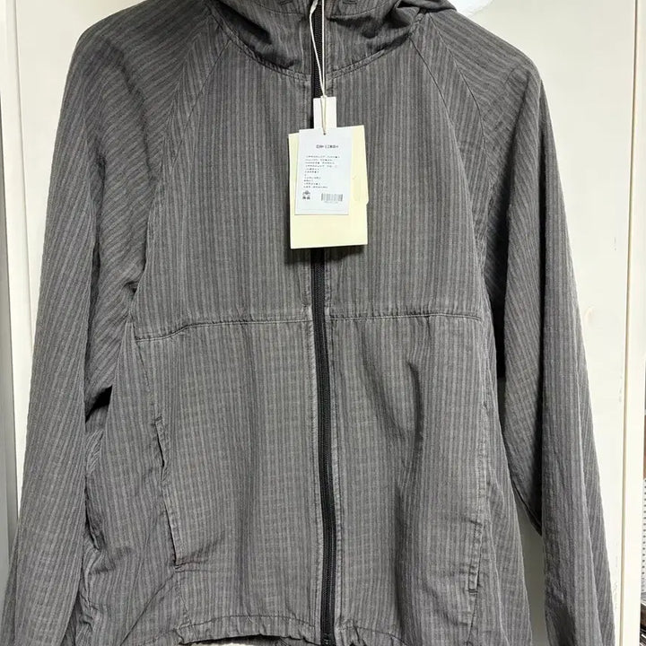[BUNJANG] Polytelu Human Check Hoodie Parka - Gray / 1)폴리테루 휴먼 체크 후드 파카 그레이