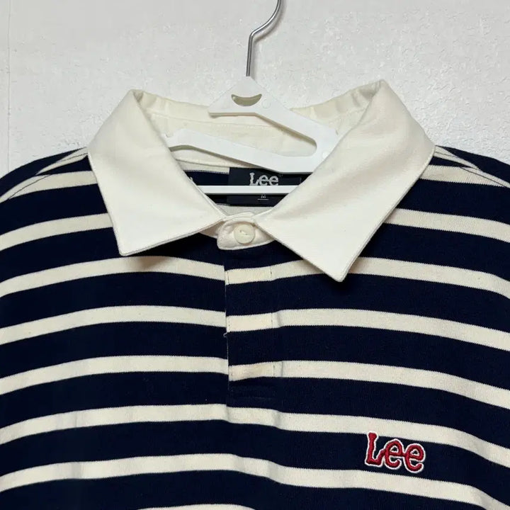 [BUNJANG] LEE Stripe Collar T-shirt - Medium / LEE 스트라이프 카라티 M