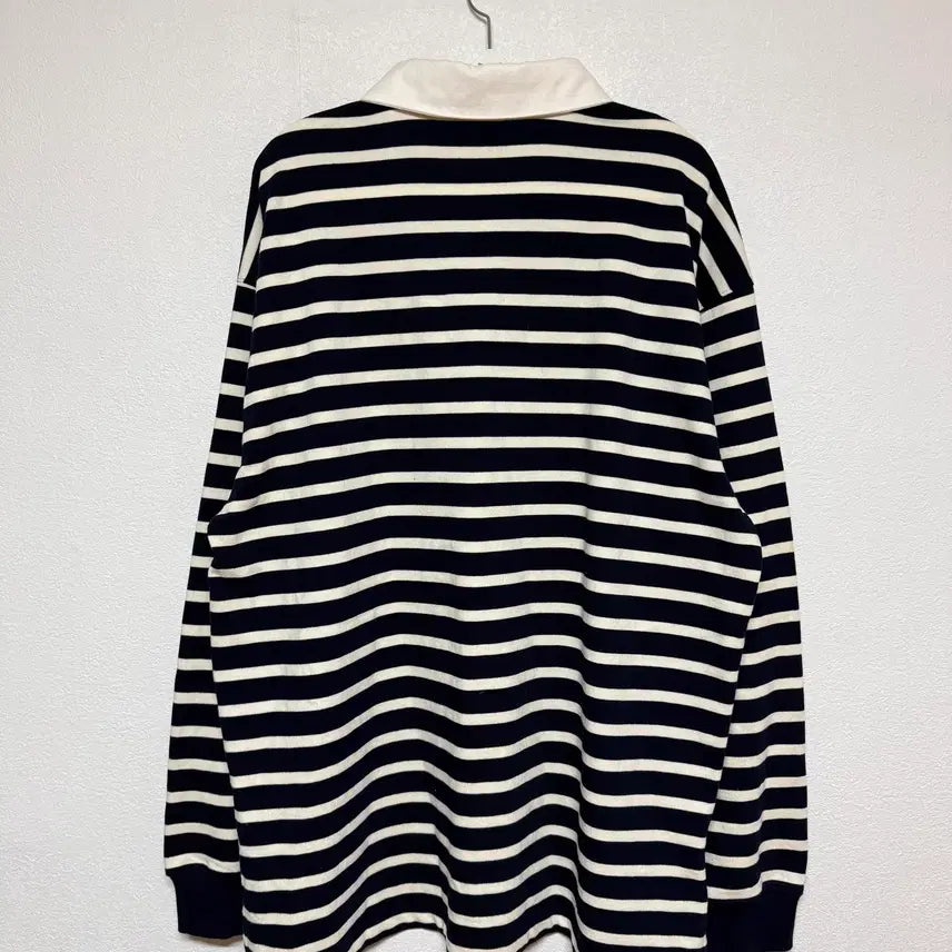 [BUNJANG] LEE Stripe Collar T-shirt - Medium / LEE 스트라이프 카라티 M