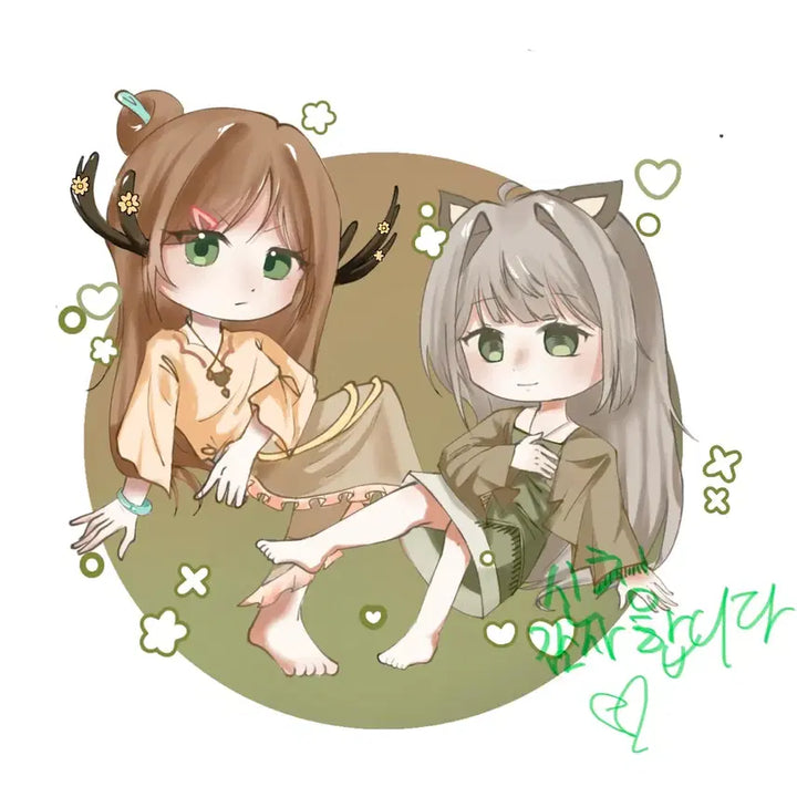 [BUNJANG] SD Chibi Style Art Commission (1-2 Figures) / SD 반 고정틀 커미션!!(1인/2인)/