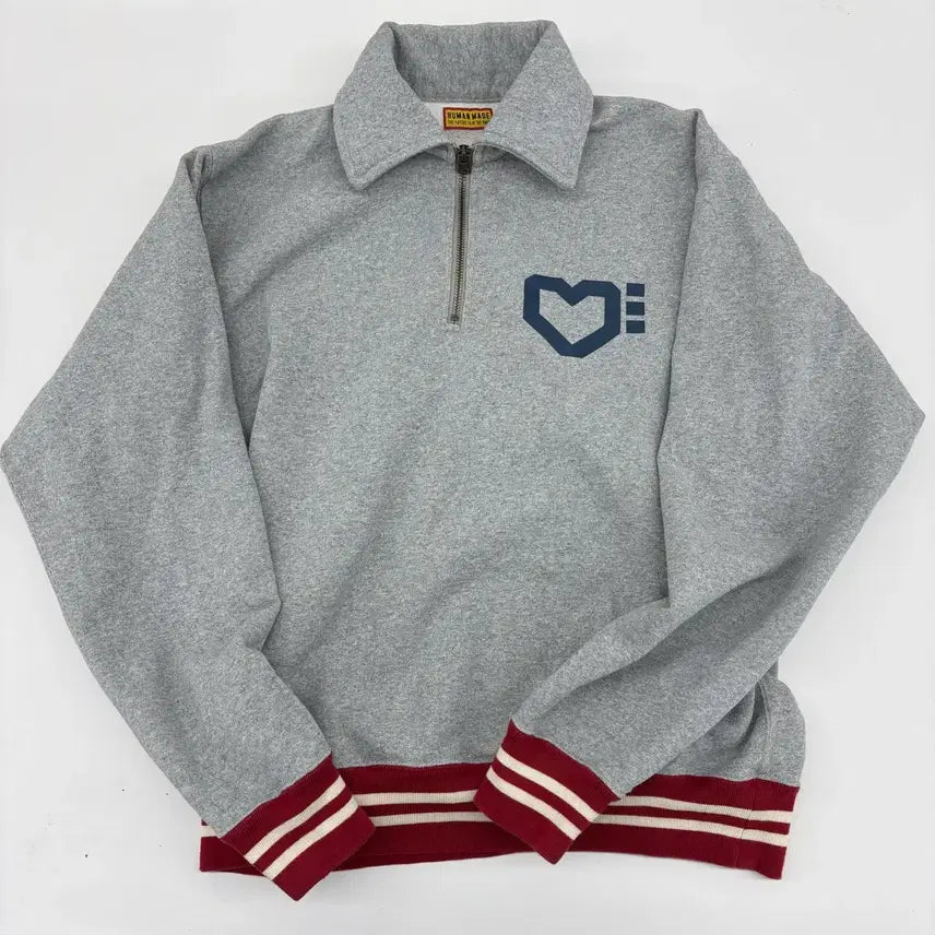 [BUNJANG] Human Made Half Zip-up Sweatshirt Gray / 휴먼메이드 하프집업 맨투맨 그레이