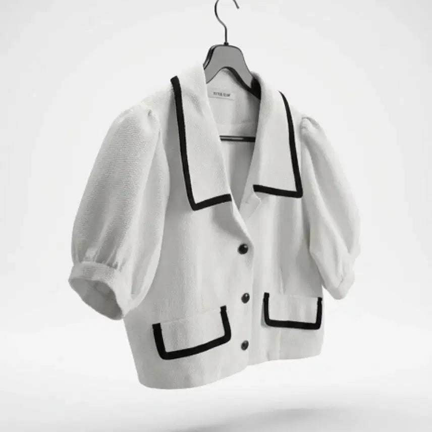 [BUNJANG] SOUP Color-Block Cropped Tweed Jacket / 여성55/ SOUP 배색 크롭 트위드자켓WT 21-136