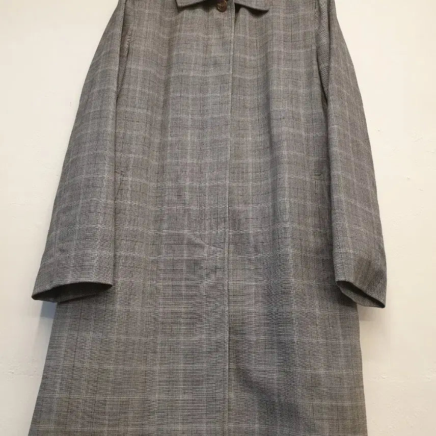 [BUNJANG] Vicolique Tradition Gray Check Coat / 55)비꼴리끄 TRADITION 그레이 체크 코트(간절기용)