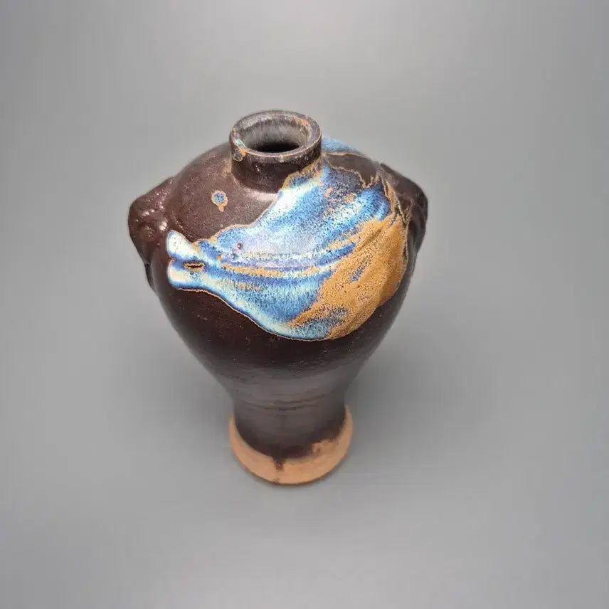 [BUNJANG] Chinese Celadon Vase with Black Glaze and Iridescent Spots / 금 흑유 청반 요변 양이 매병 중국도자기 골동품 고미술품 수집품