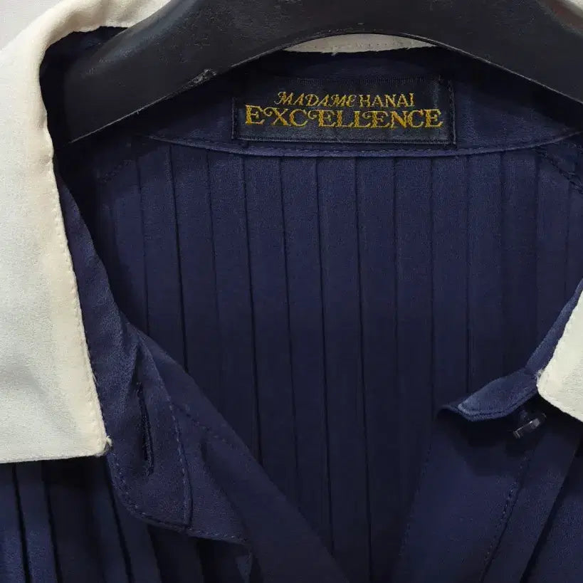 [BUNJANG] Vintage Pleated Dress Navy / 마담한 플리츠 원피스 네이비