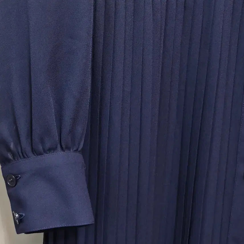 [BUNJANG] Vintage Pleated Dress Navy / 마담한 플리츠 원피스 네이비