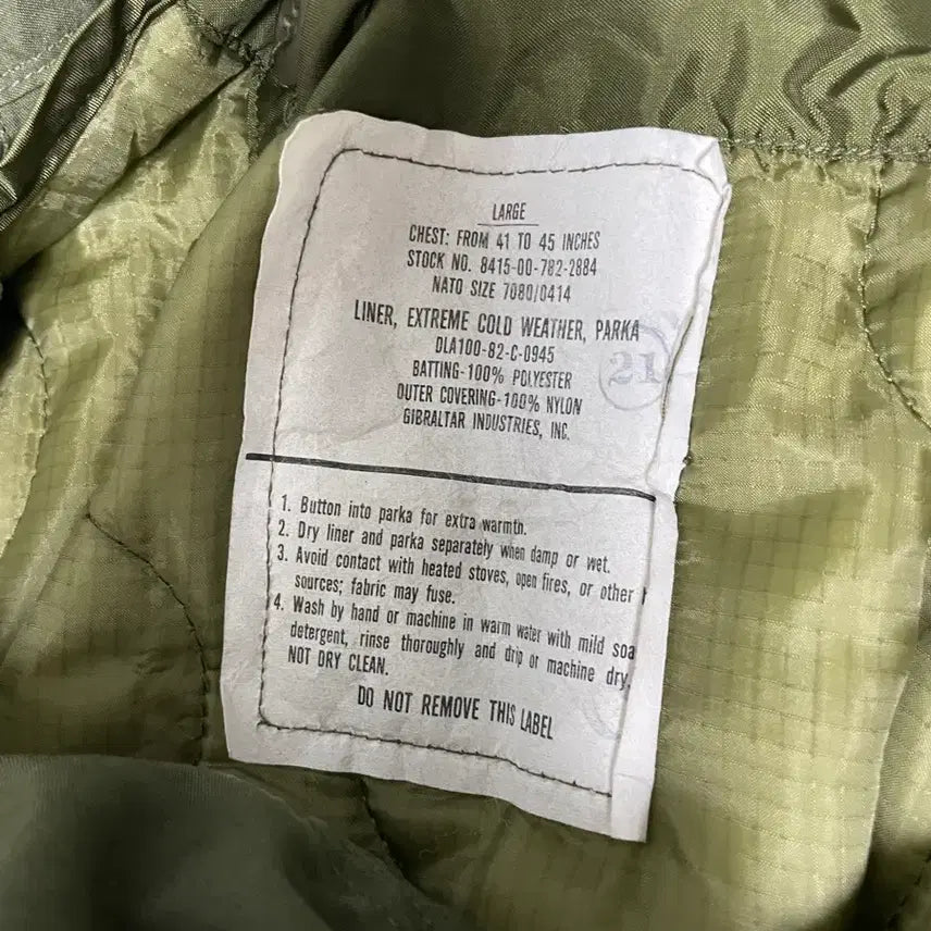 [BUNJANG] m65 og 피쉬테일 L 라지 오리지널 개파카 세트 데드스탁 / m65 og 피쉬테일 L 라지 오리지널 개파카 세트 데드스탁
