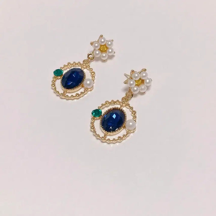 [BUNJANG] Blue Bold Drop Earrings / 블루 볼드 드롭귀걸이