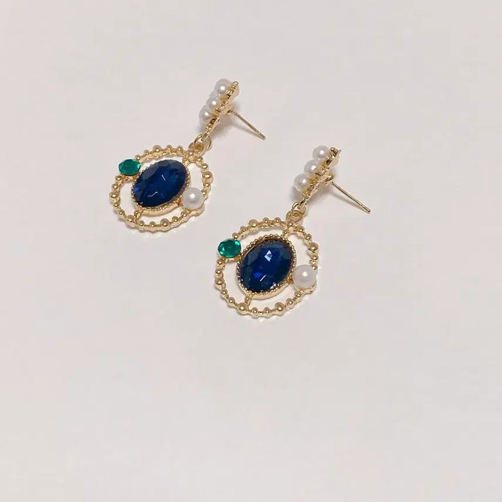 [BUNJANG] Blue Bold Drop Earrings / 블루 볼드 드롭귀걸이