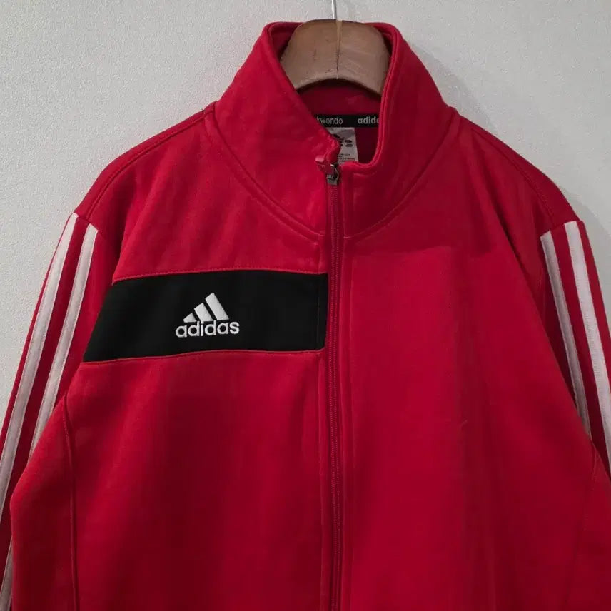 [BUNJANG] Adidas Red Three Stripes Track Jacket Size 85 / 아디다스 빨간색 삼선 트랙 자켓 85