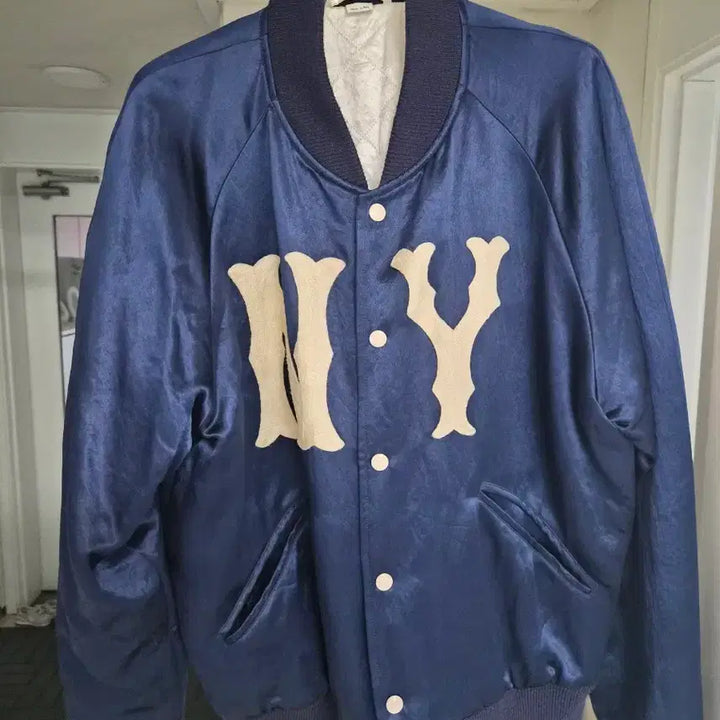 [BUNJANG] NY Embroidered Baseball Jacket / NY 자수 블루종 야구 점퍼 52사이즈