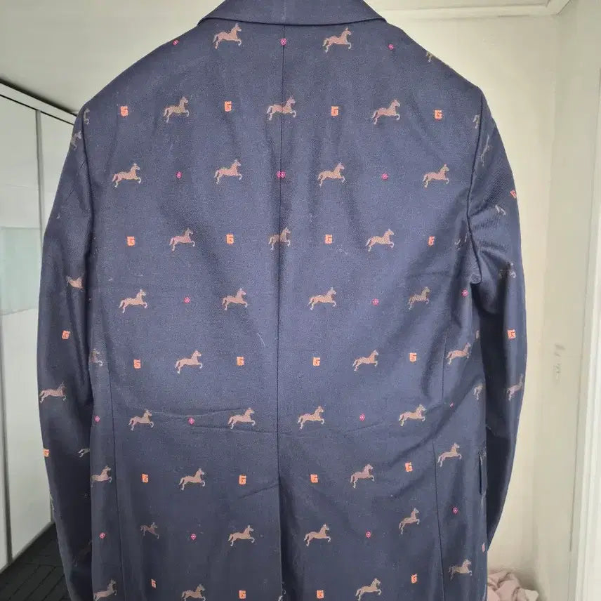[BUNJANG] Gucci Navy Riding Pattern Blazer (Size 52) / 구찌 네이비 승마 패턴 블레이저 52사이즈