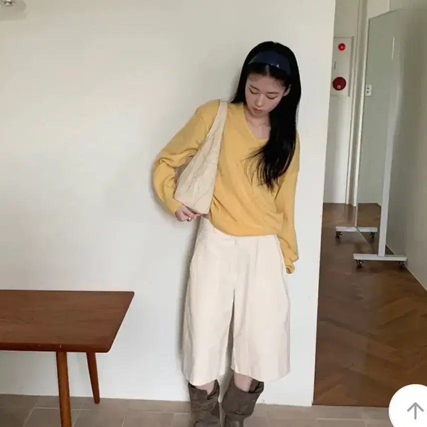 [BUNJANG] MaybeBaby Ouvert Bermuda Pants (Ivory) - Size S / (1회착용) 메이비베이비 ouvert pants 버뮤다팬츠