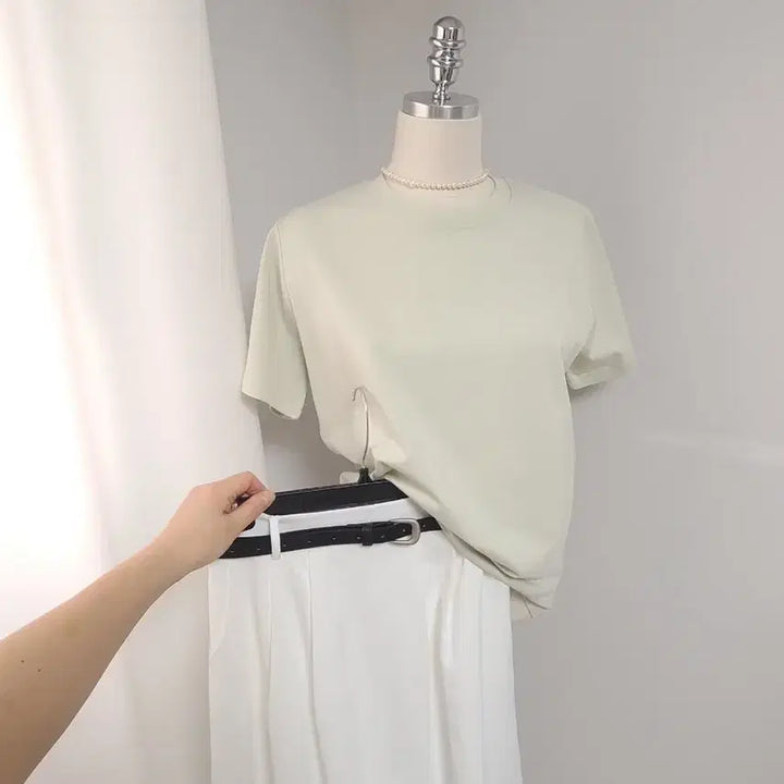 [BUNJANG] New Back-Band Skirt &amp; Belt Set / 새-뒷밴딩 스커트 벨트 세트(4col)