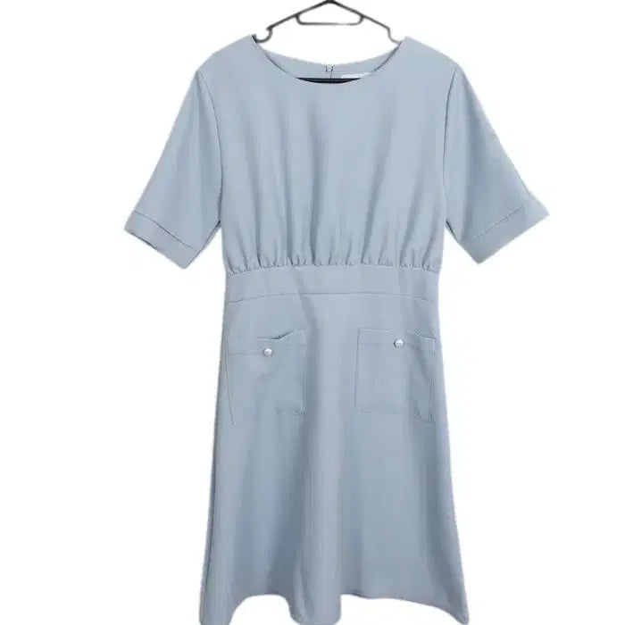 [BUNJANG] Invest Basic Round Short Sleeve Pocket Dress / 여성55 / 인베스트 베이직 라운드 반팔 포켓원피스BL 12-12