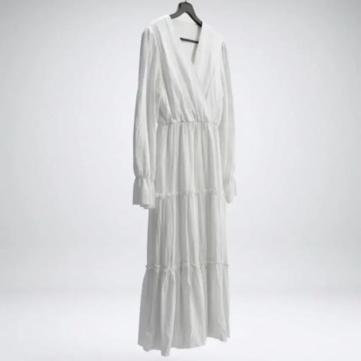 [BUNJANG] Basic Wrap Style V-Neck Dress / 여성55 / 베이직 랩스타일 브이넥원피스WT 12-16