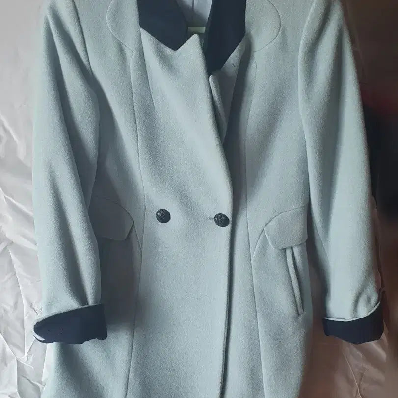 [BUNJANG] SOUP Double Button A-Line Coat Mint / SOUP 슾 더블 버튼 코트 민트색