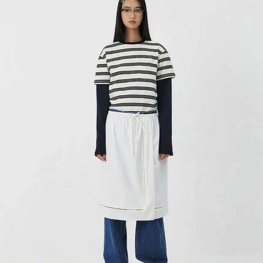 [BUNJANG] Grove White Midi Skirt / 그로브 스커트
