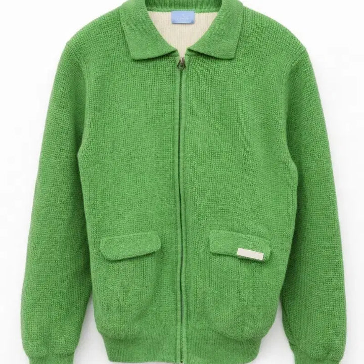 [BUNJANG] Lanvin Green Zip-Up Knit Cardigan / 랑방 초록색 집업 니트 가디건