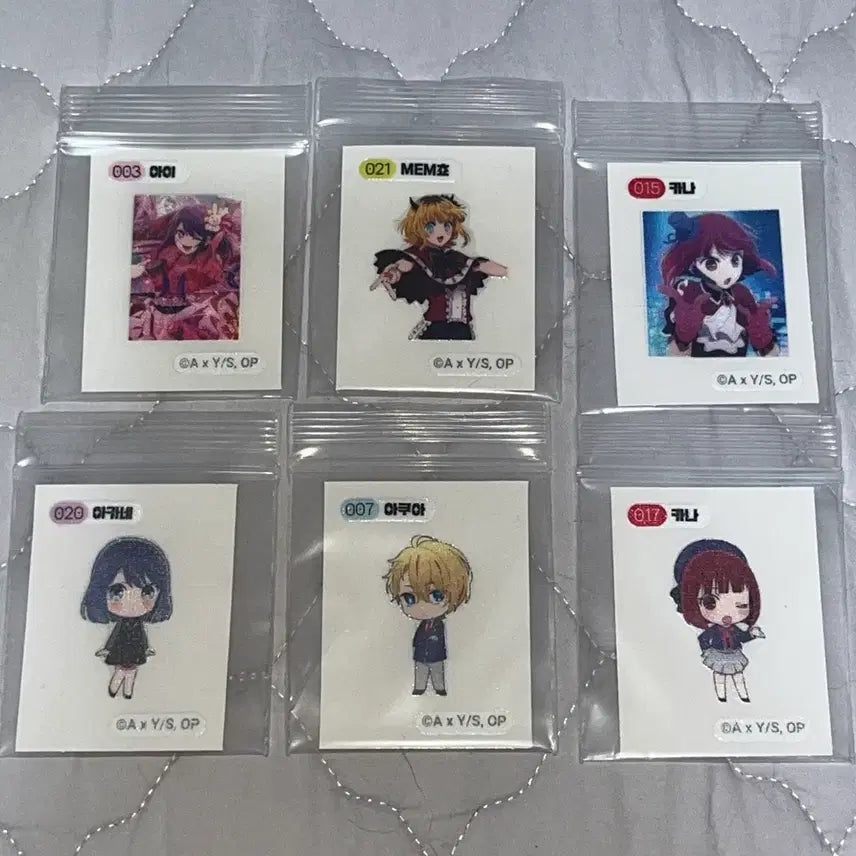 [BUNJANG] 최애의 아이 스티커 띠부씰 아이 카나 아쿠아 메무쵸 아카네 6종 세트 / 최애의 아이 스티커 띠부씰 아이 카나 아쿠아 메무쵸 아카네 6종 세트